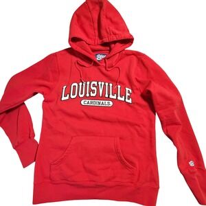 Blue 84 Louisville Cardinals Hoodie Mens Small Red Pullover Sweatshirt NCAA